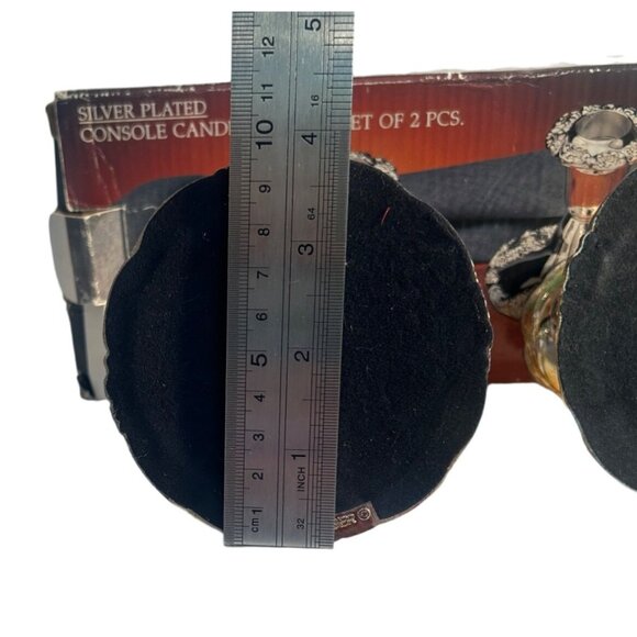 Godinger Silver Plated Candle Holder Set Of 2 NWB - Picture 4 of 7